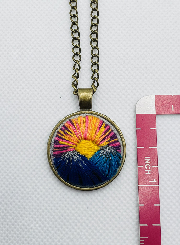 Embroidered Sunset Pendant