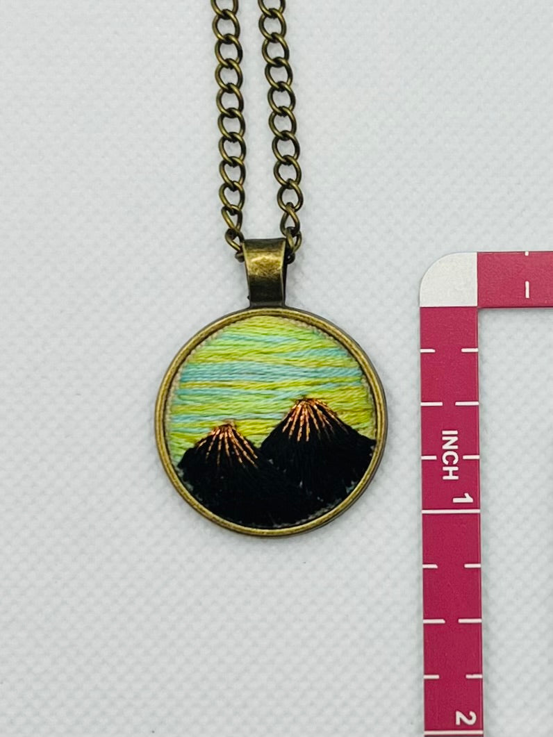 Embroidered Mountain Pendant