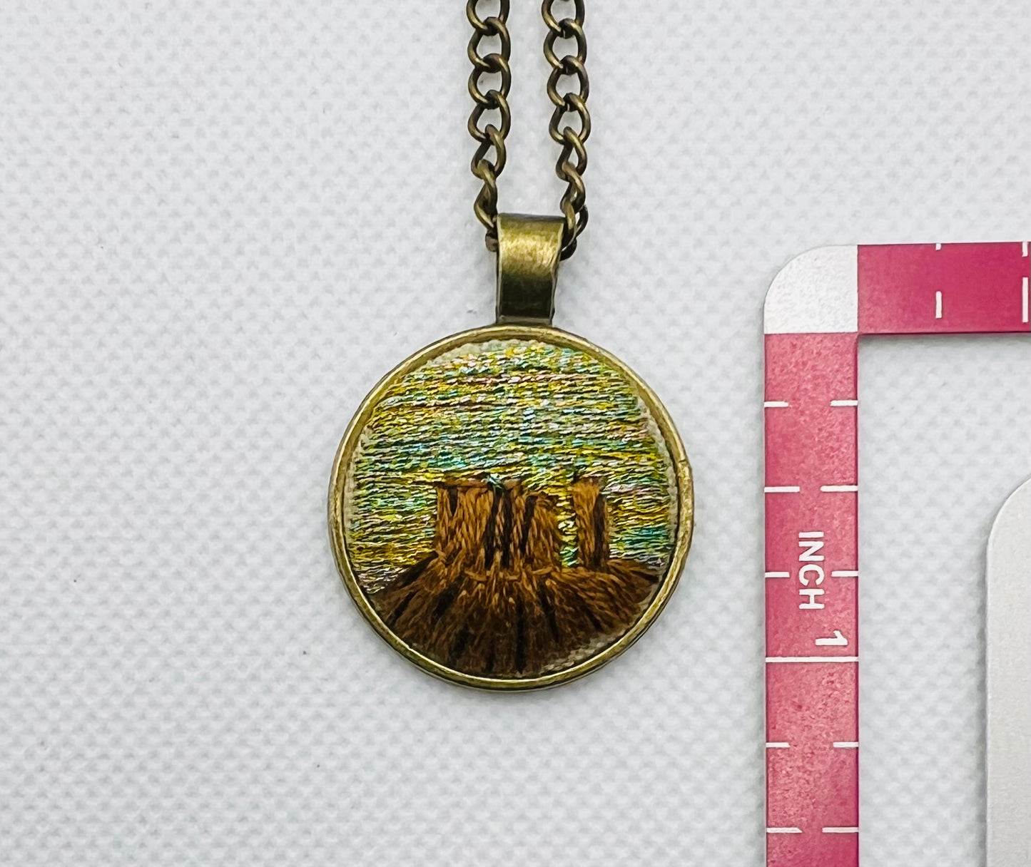 Embroidered Monument Valley Pendant