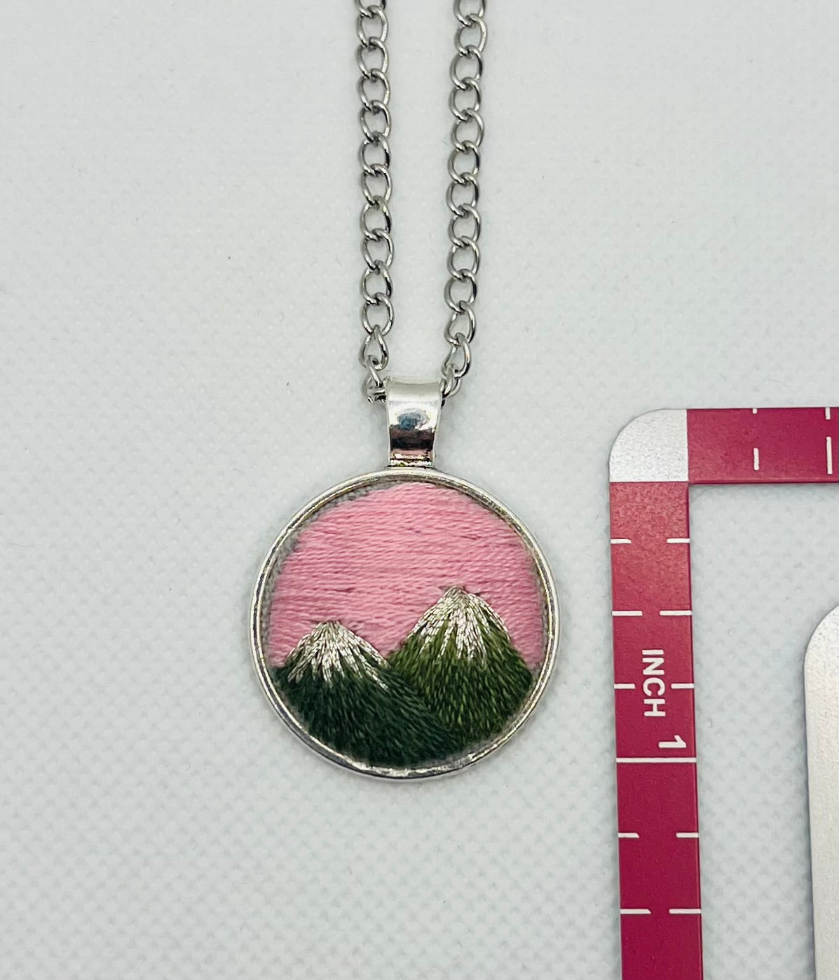 Embroidered Mountain Pendant