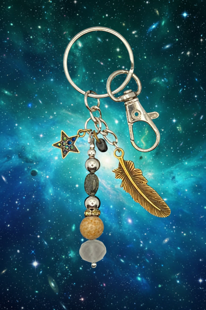 Starry Native Themed Key Chain w/ Lobster Clasp