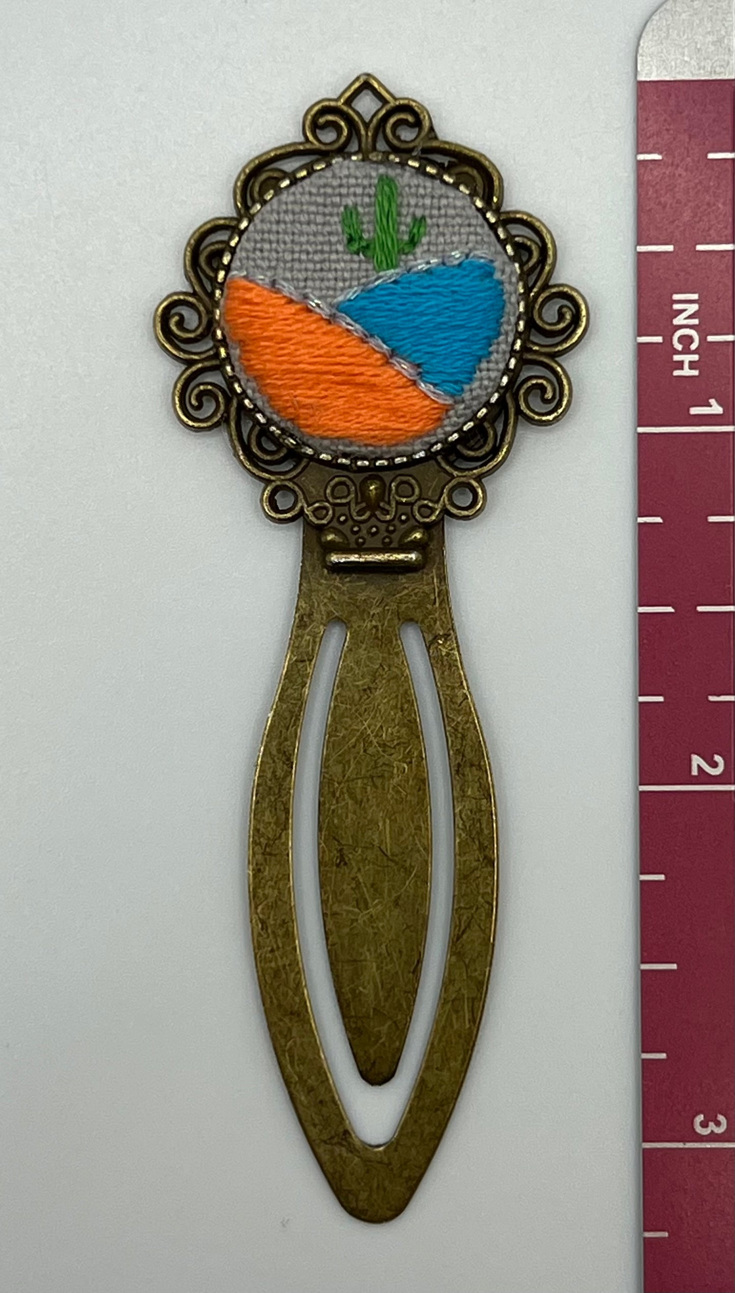 Cactus Landscape Embroidered Bookmark