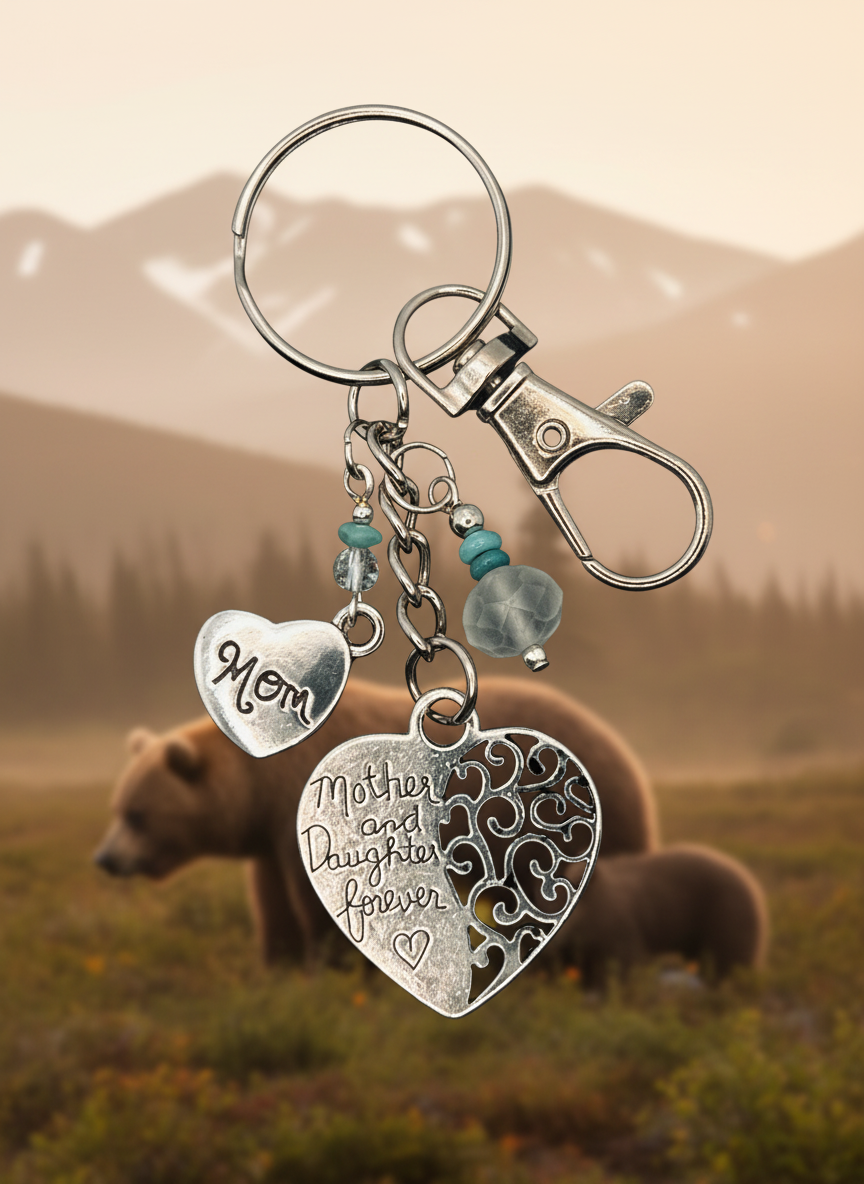 Mother and Cub Key Chain w/ Lobster Clasp