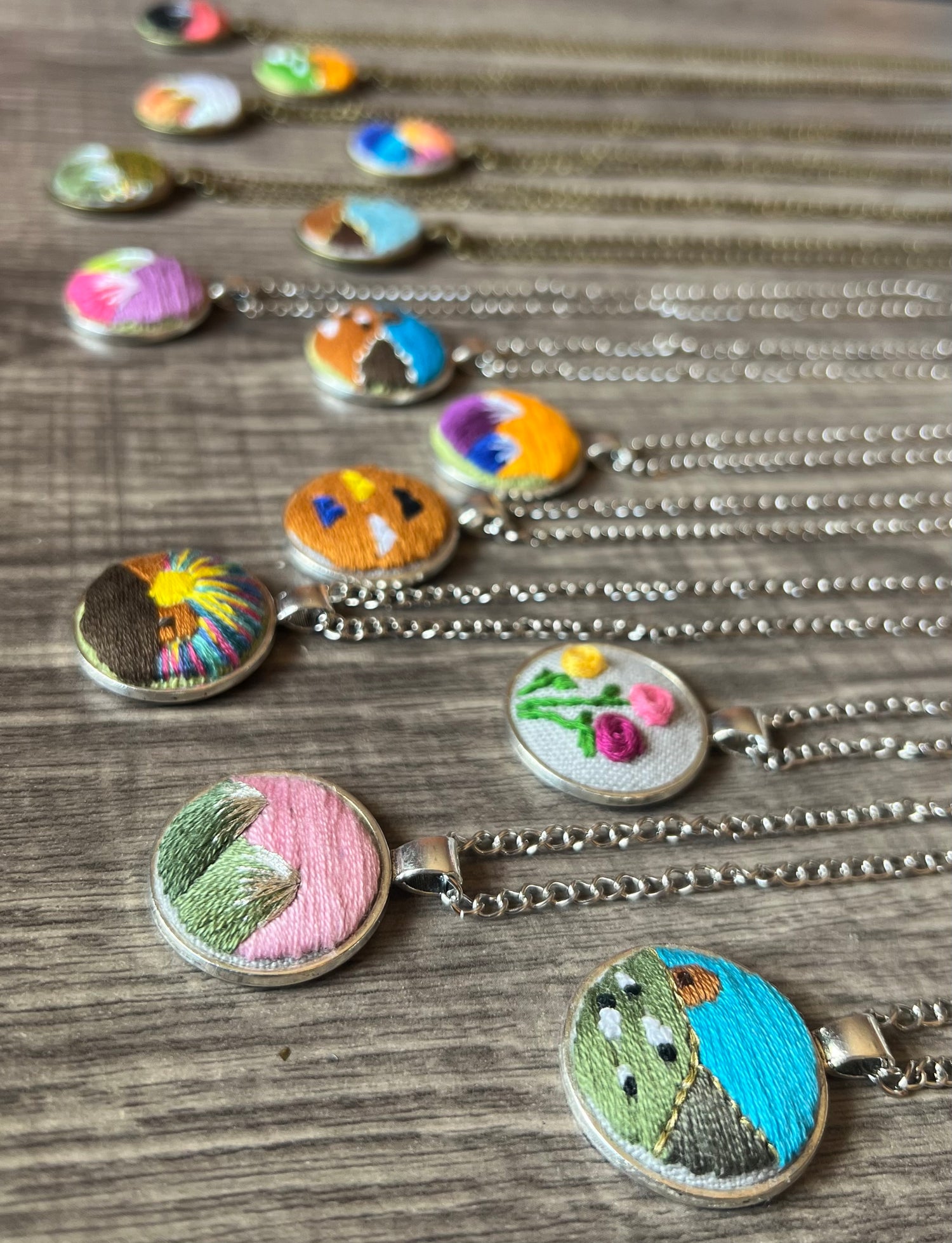 Embroidered Pendants