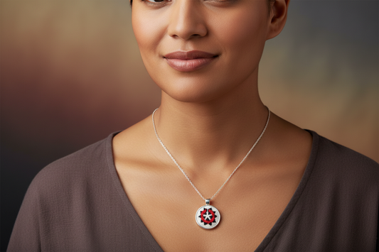 Navajo Basket Silver Pendant