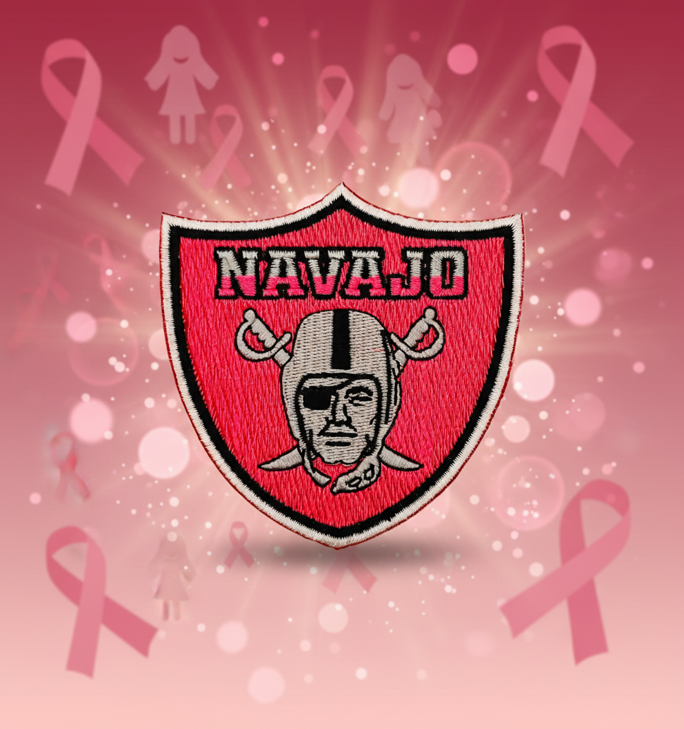 Navajo Raider Breast Cancer Awareness Patch (Free Shipping) *Hoodie not included
