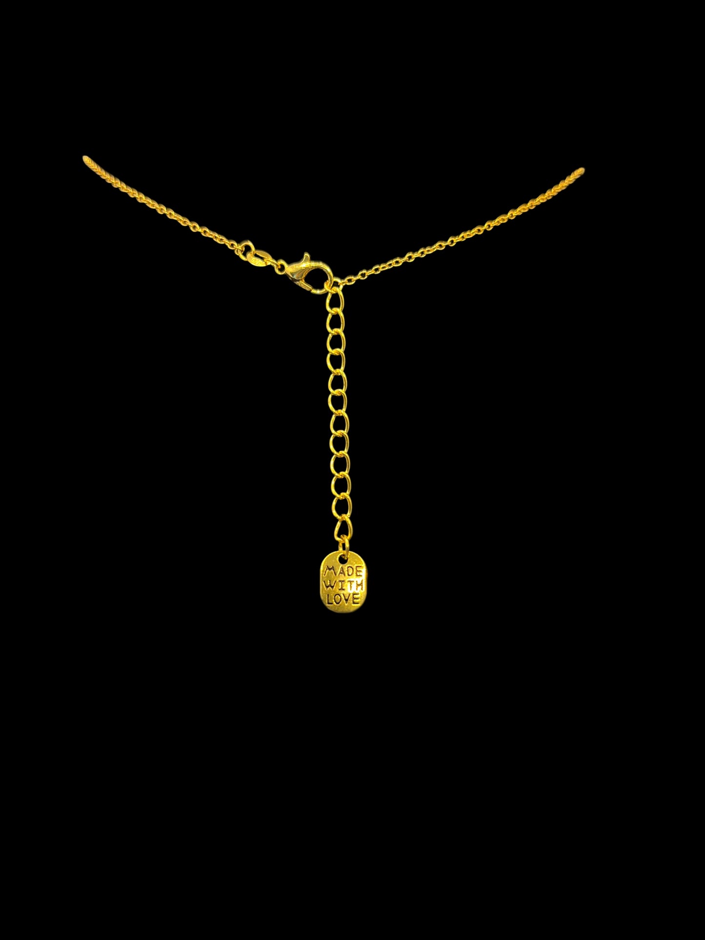 Gold Flower and TurquoiseBeaded Wire Chain Necklace