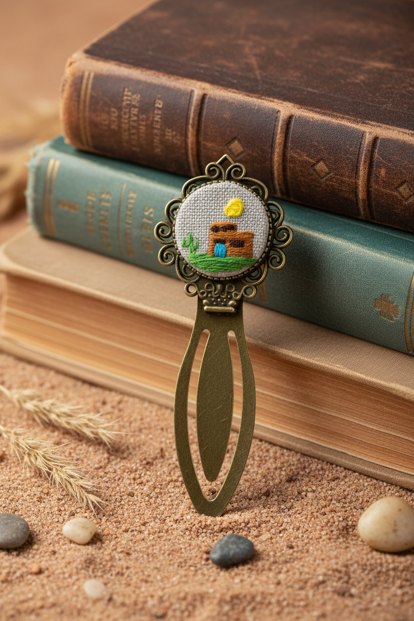 Adobe Landscape Embroidered Bookmark