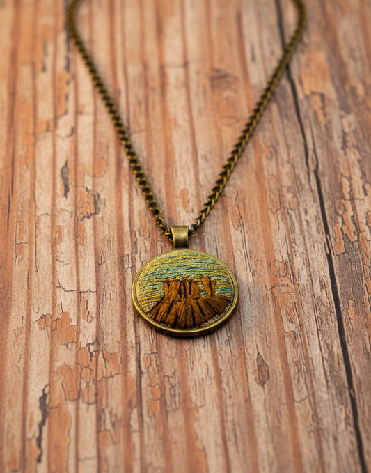 Embroidered Monument Valley Pendant