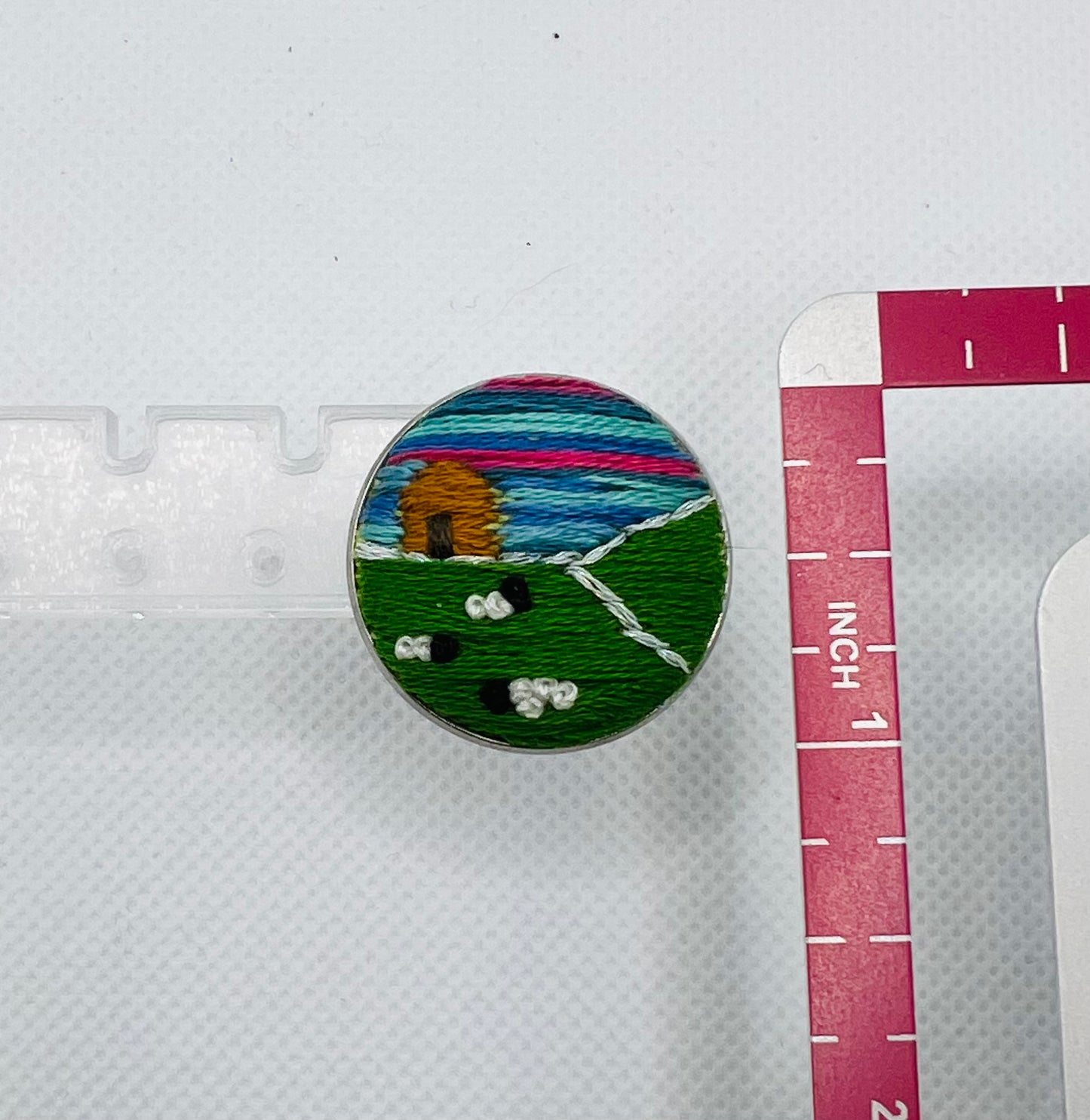 Embroidered Navajo Landscape Pin