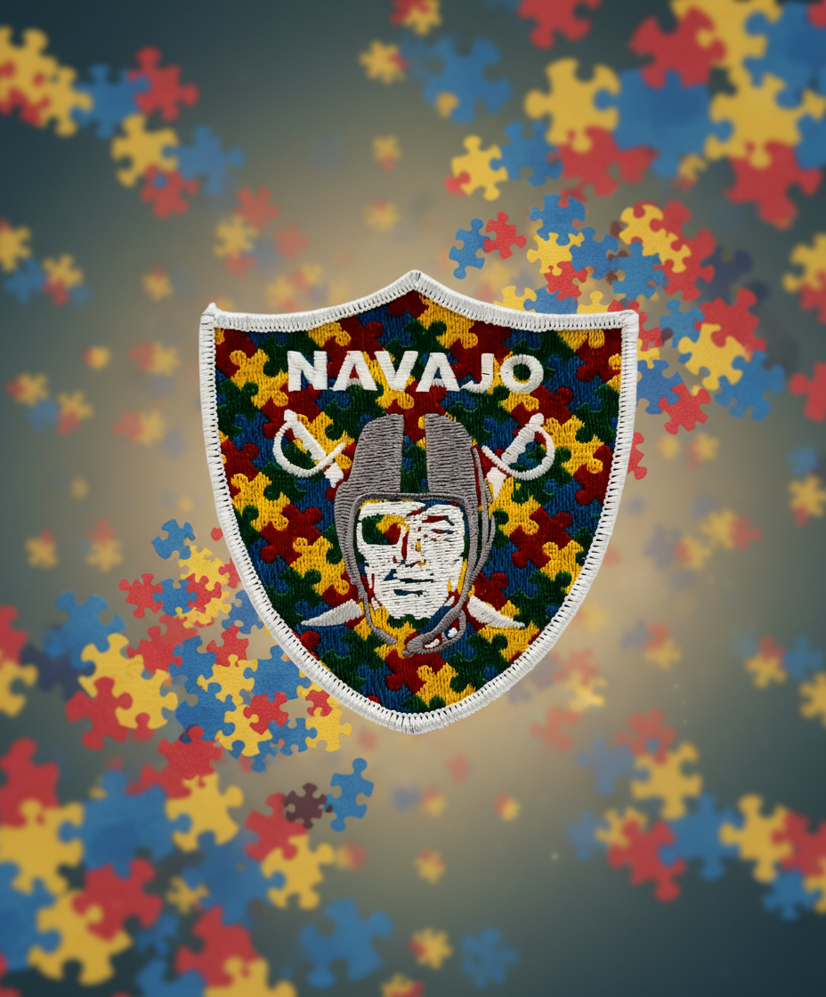 Navajo Raider Autism Awareness Patch (free shipping) *Bag not included