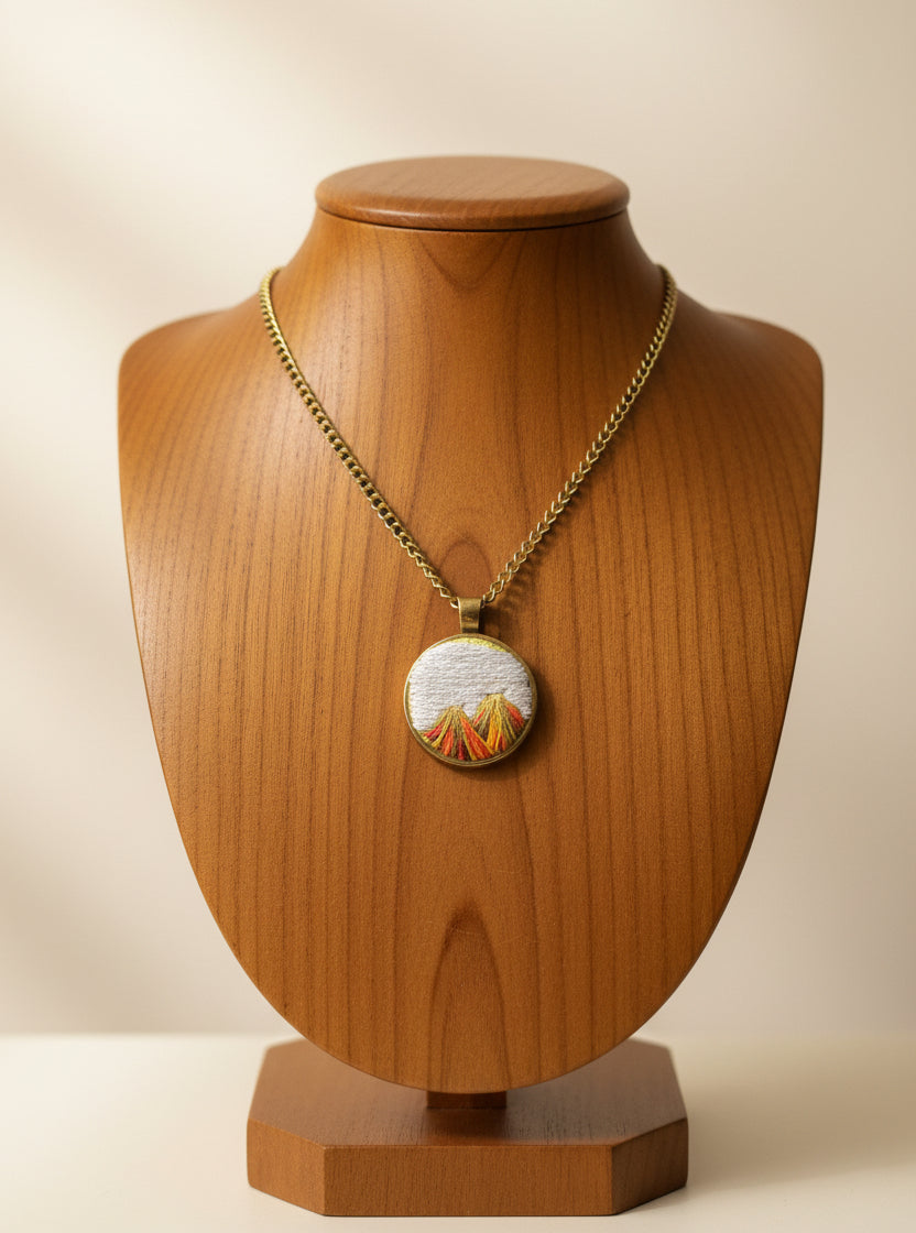 Embroidered Mountain Pendant