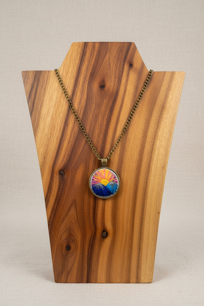 Embroidered Sunset Pendant