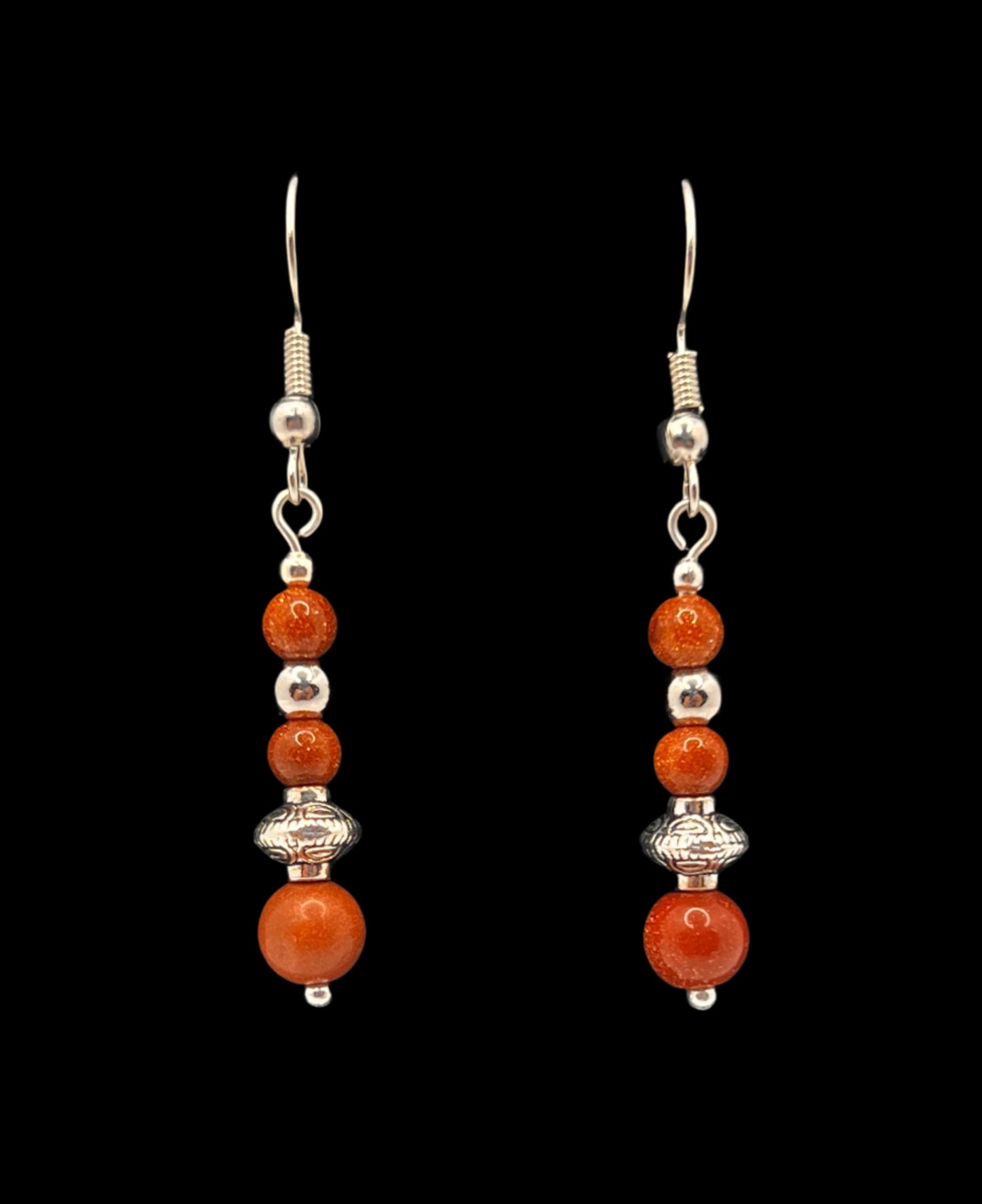 Gold Stone Dangle Earrings
