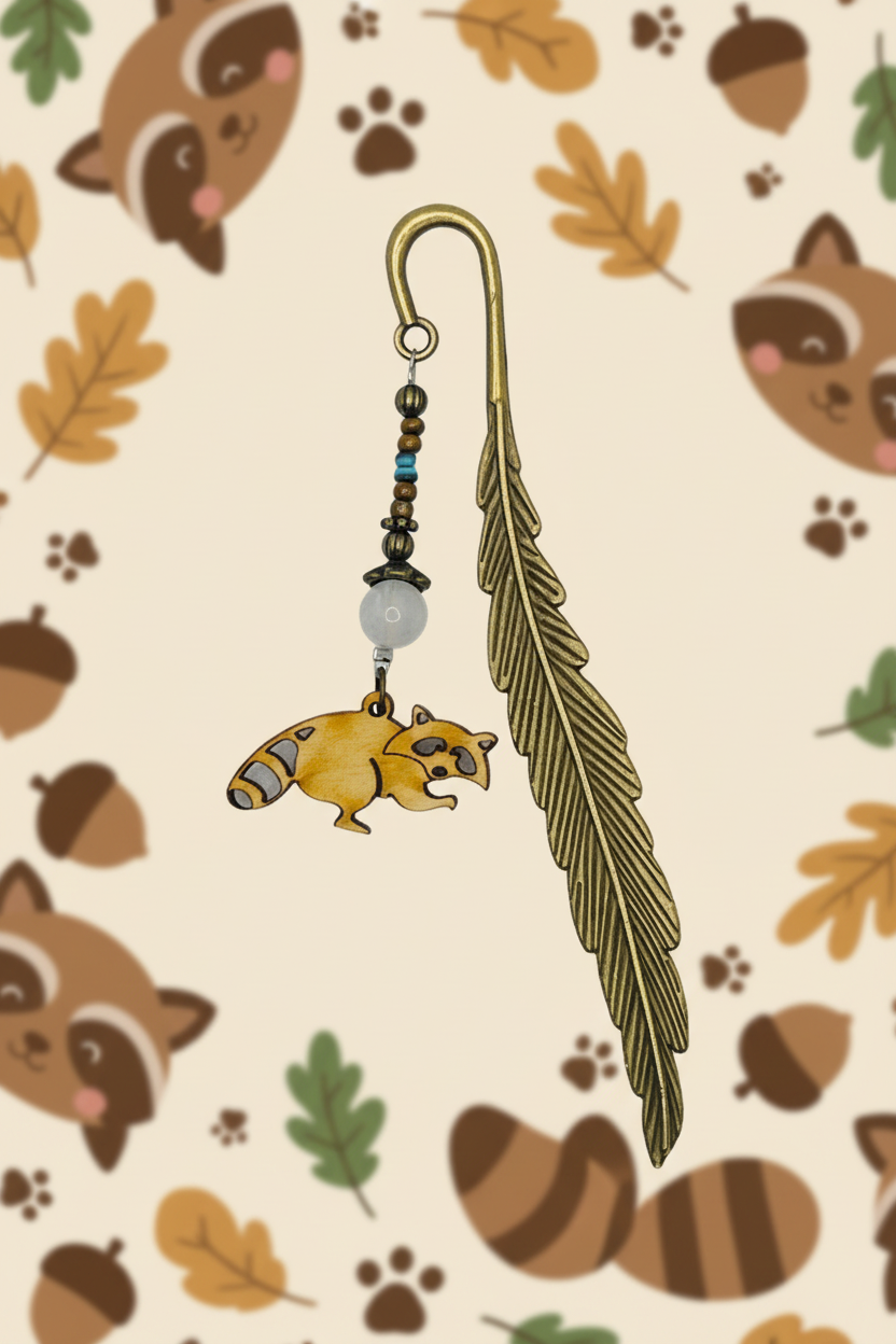 Playful Raccoon Bookmark