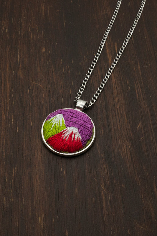 Embroidered Mountain Pendant