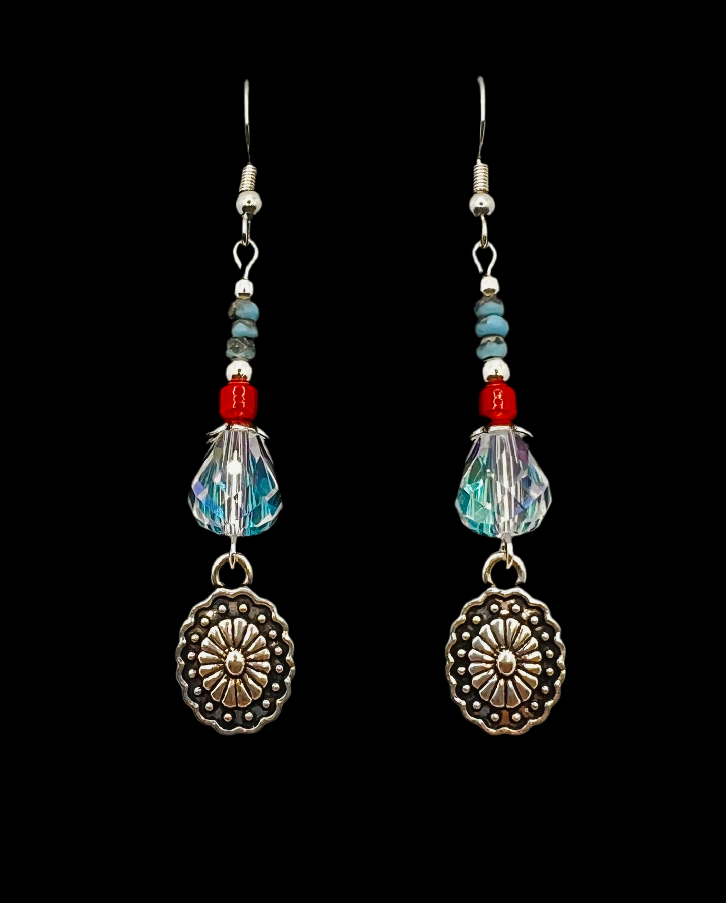 Oval Concho Charm Earrings