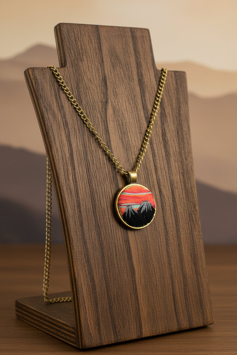 Embroidered Mountain Pendant