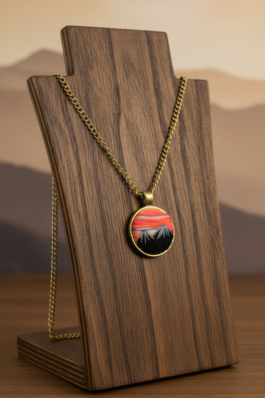 Embroidered Mountain Pendant