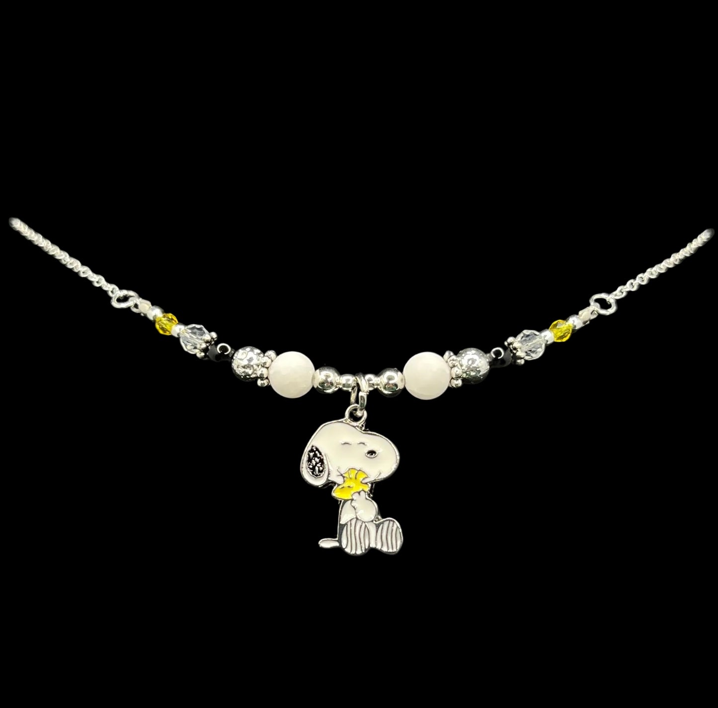 Snoopy Themed Beaded Wire Chain Necklace