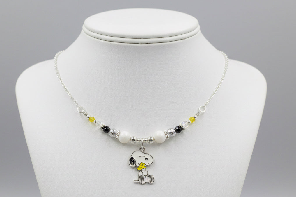 Snoopy Themed Beaded Wire Chain Necklace