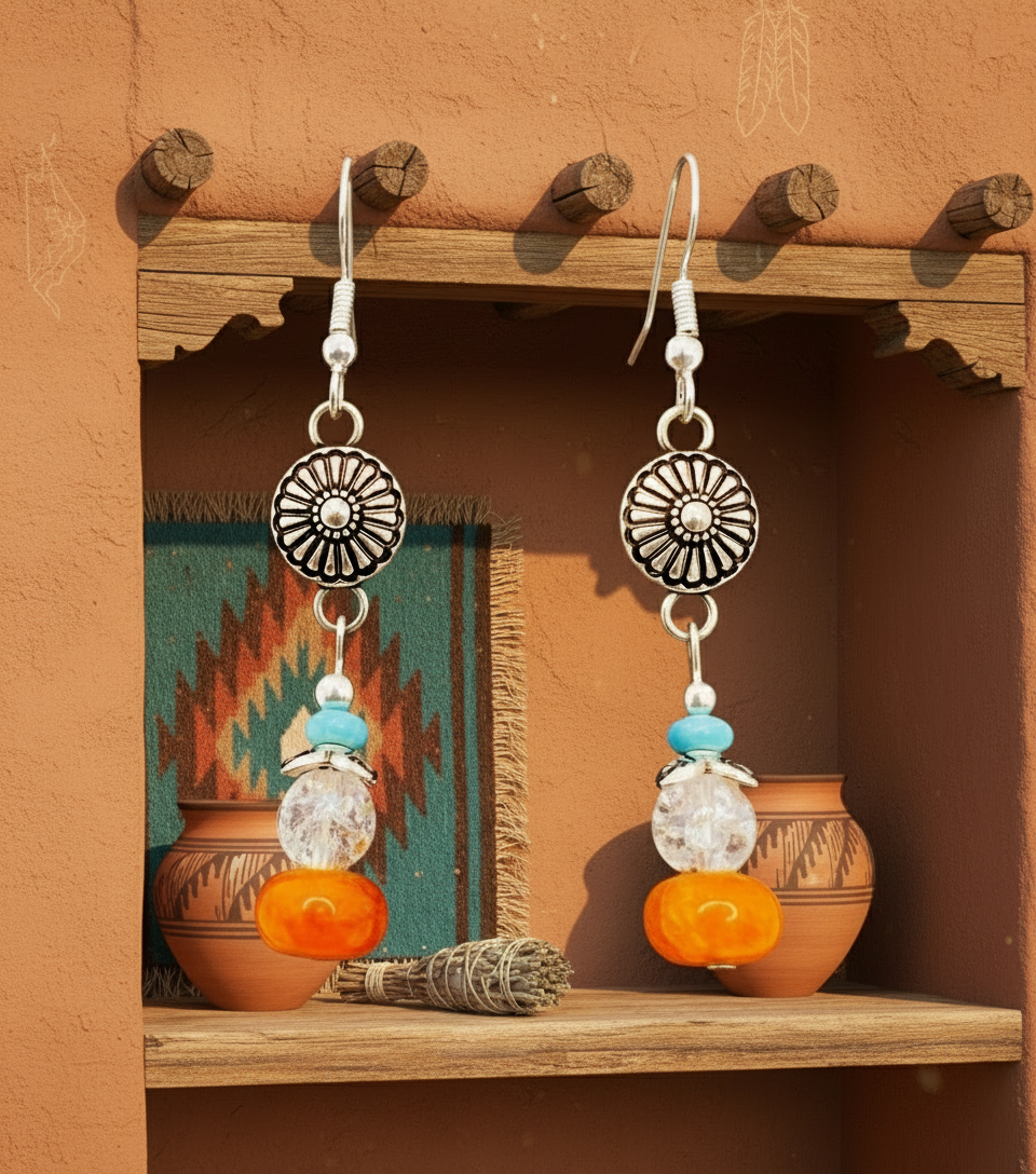 Small Concho Dangle Earrings