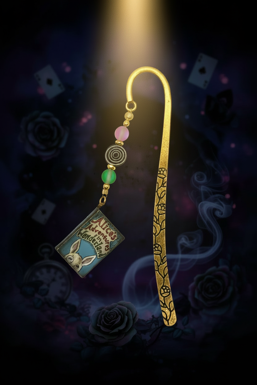 Gold Alice in Wonderland Bookmark