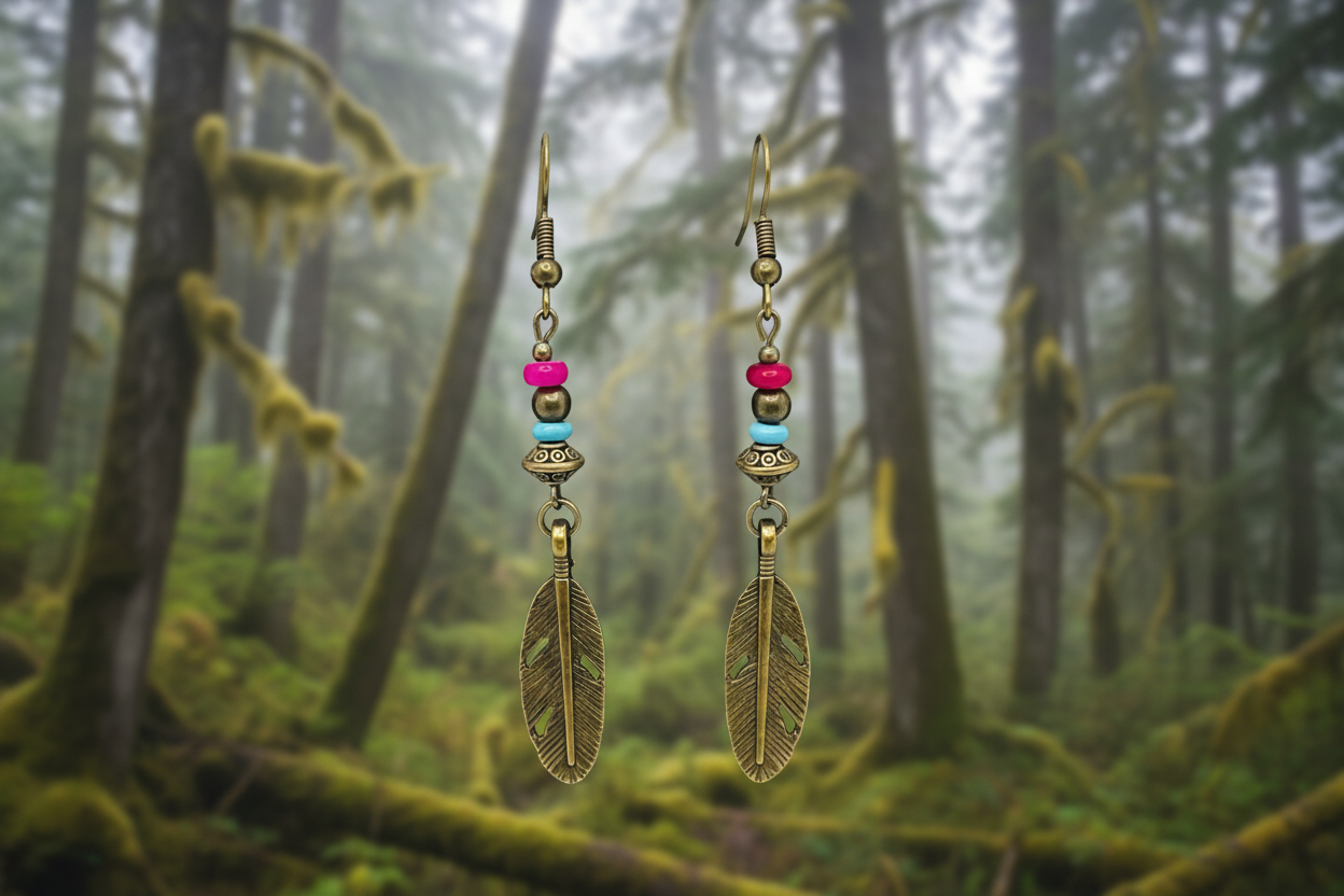 Bronze Pink Turquoise SE AK Earrings