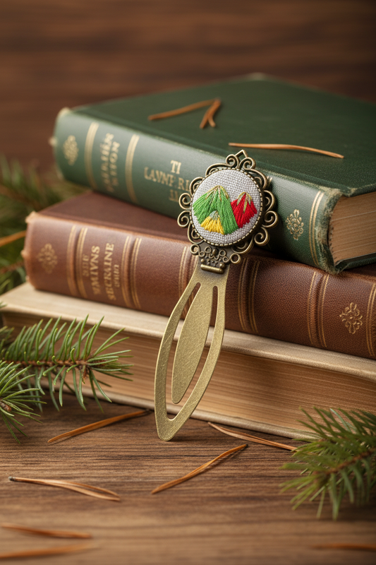 Mountain Landscape Embroidered Bookmark
