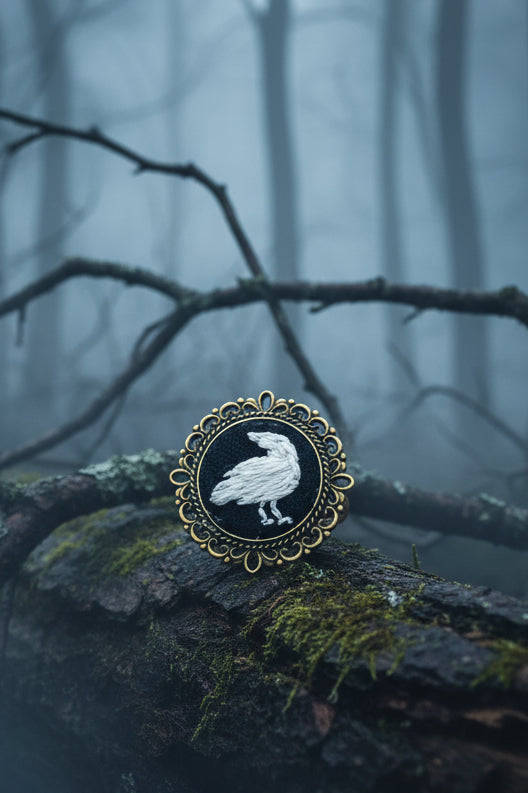 Glow in the Dark Raven Ring (Adjustable)