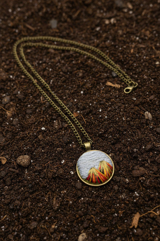 Embroidered Mountain Pendant