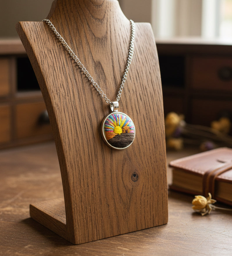 Embroidered Hogan Sunset Pendant