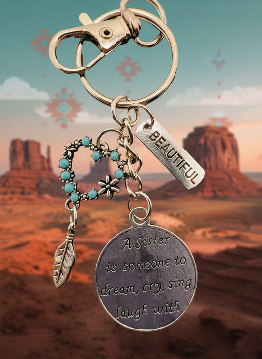 Indigenous Sister Love Key Chain w/ Lobster Clasp