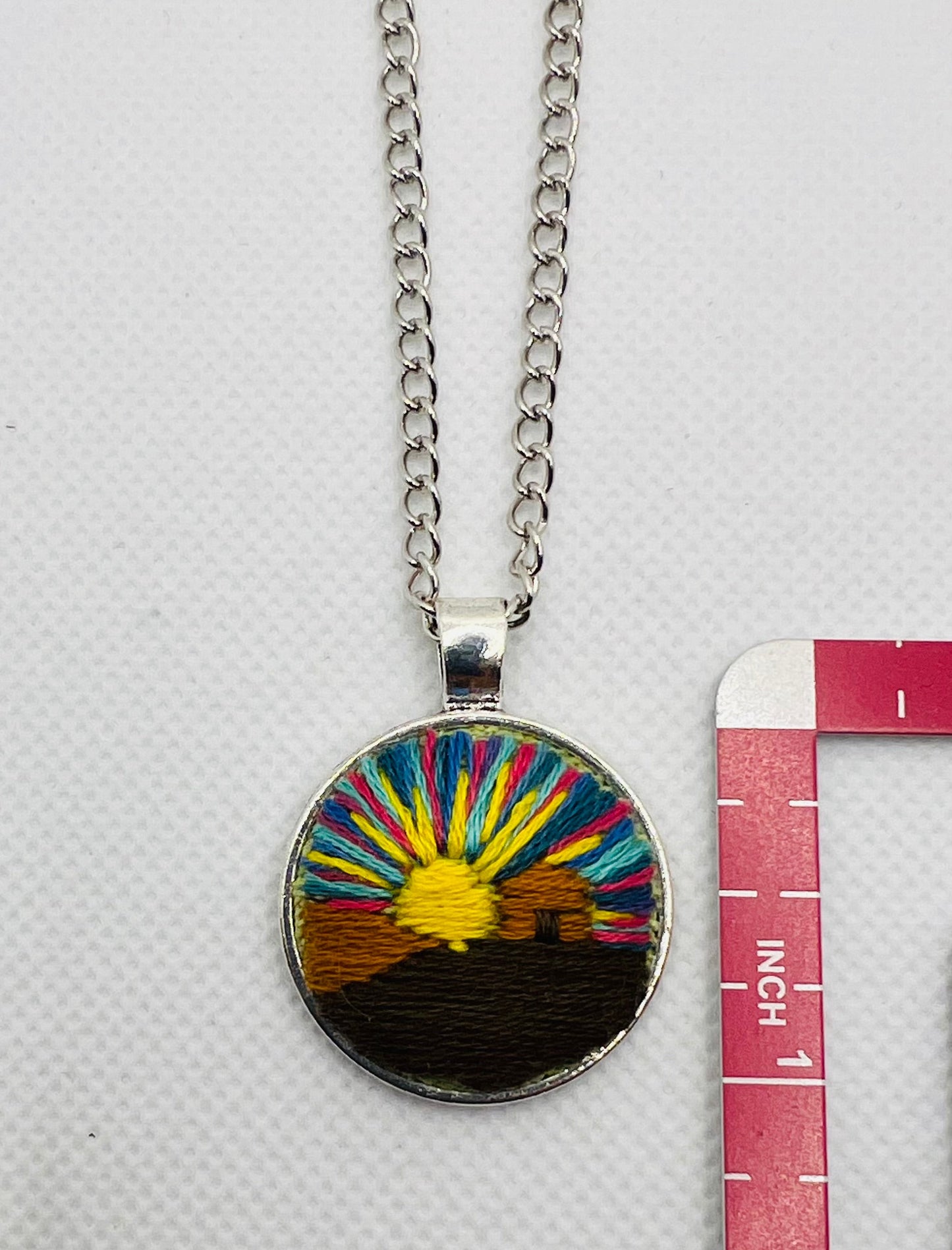 Embroidered Hogan Sunset Pendant