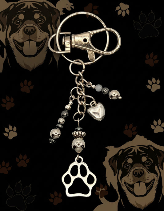 Rottweiler Themed Key Chain w/ Lobster Clasp 🐾
