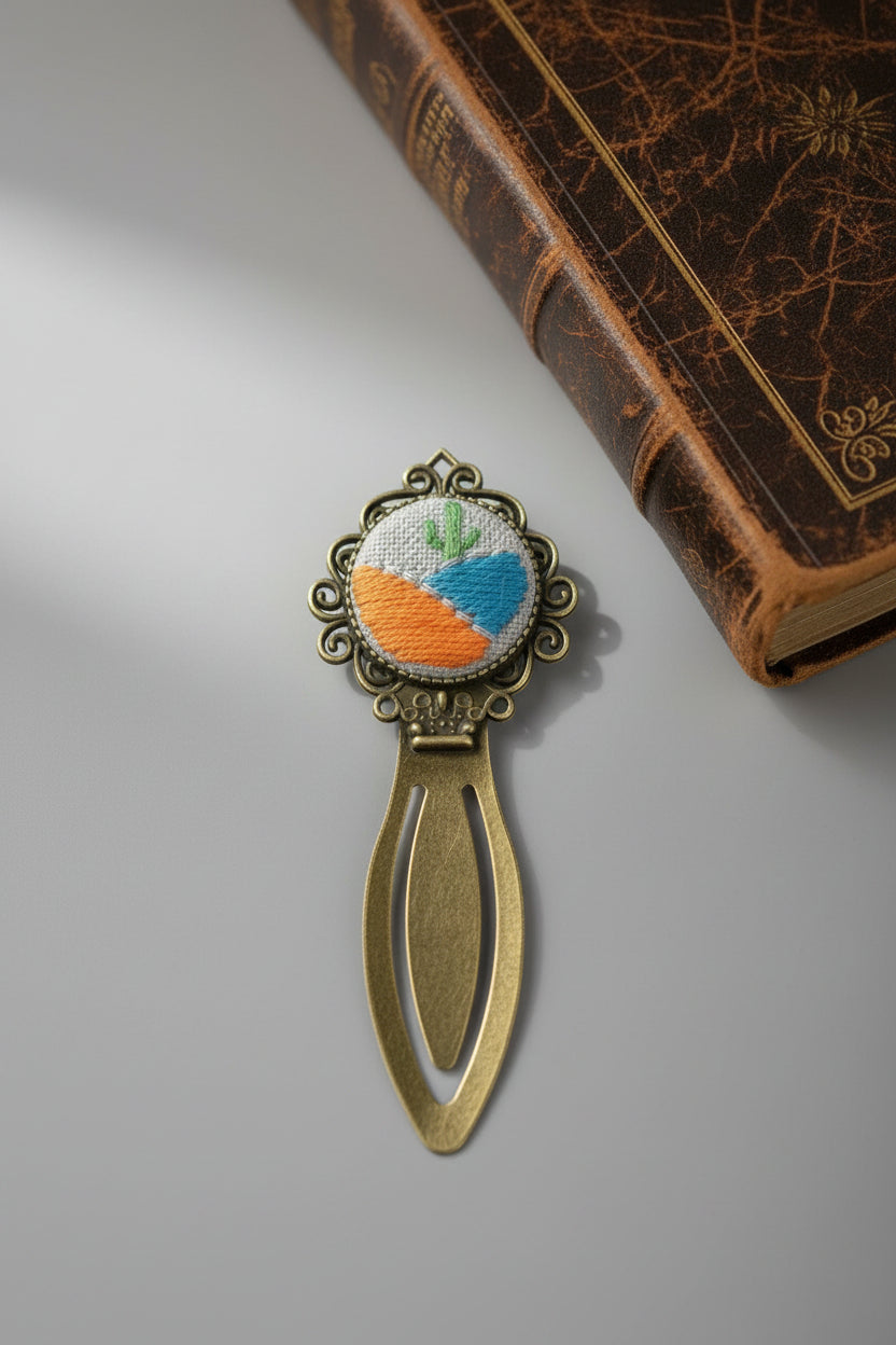 Cactus Landscape Embroidered Bookmark