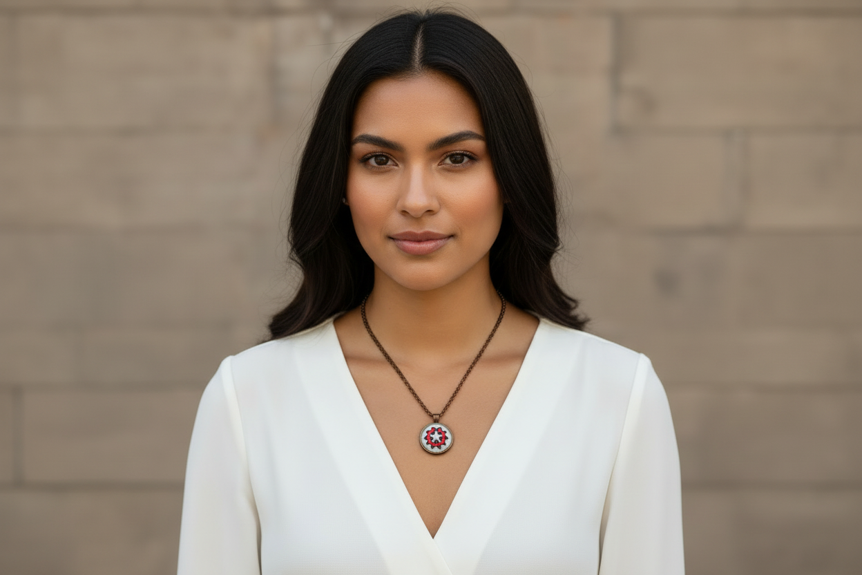 Navajo Basket Bronze Pendant
