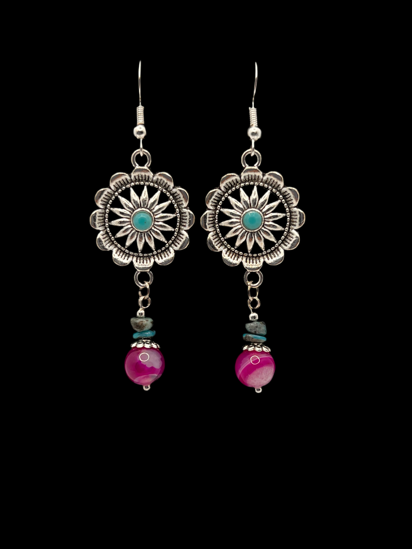 Pink Flower Blossom Earrings