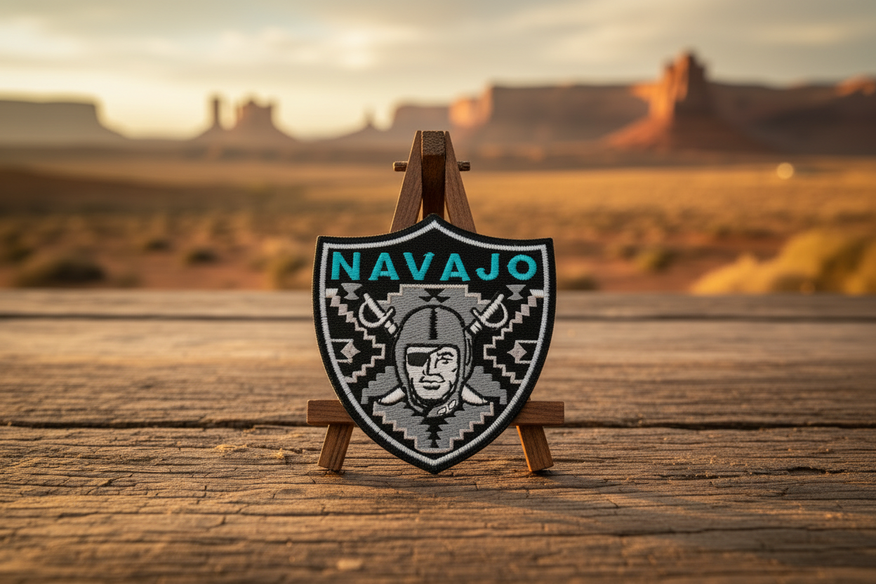 Navajo Raider Turquoise and Silver Patch (Free Shipping)