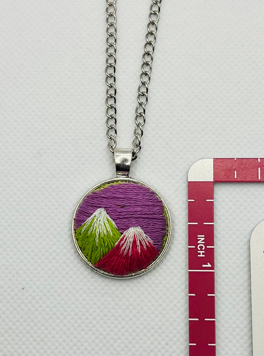 Embroidered Mountain Pendant