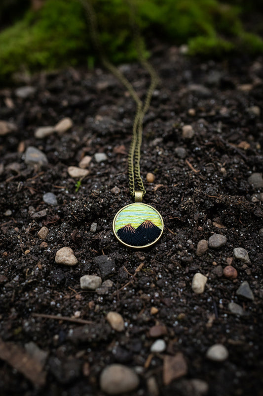 Embroidered Mountain Pendant