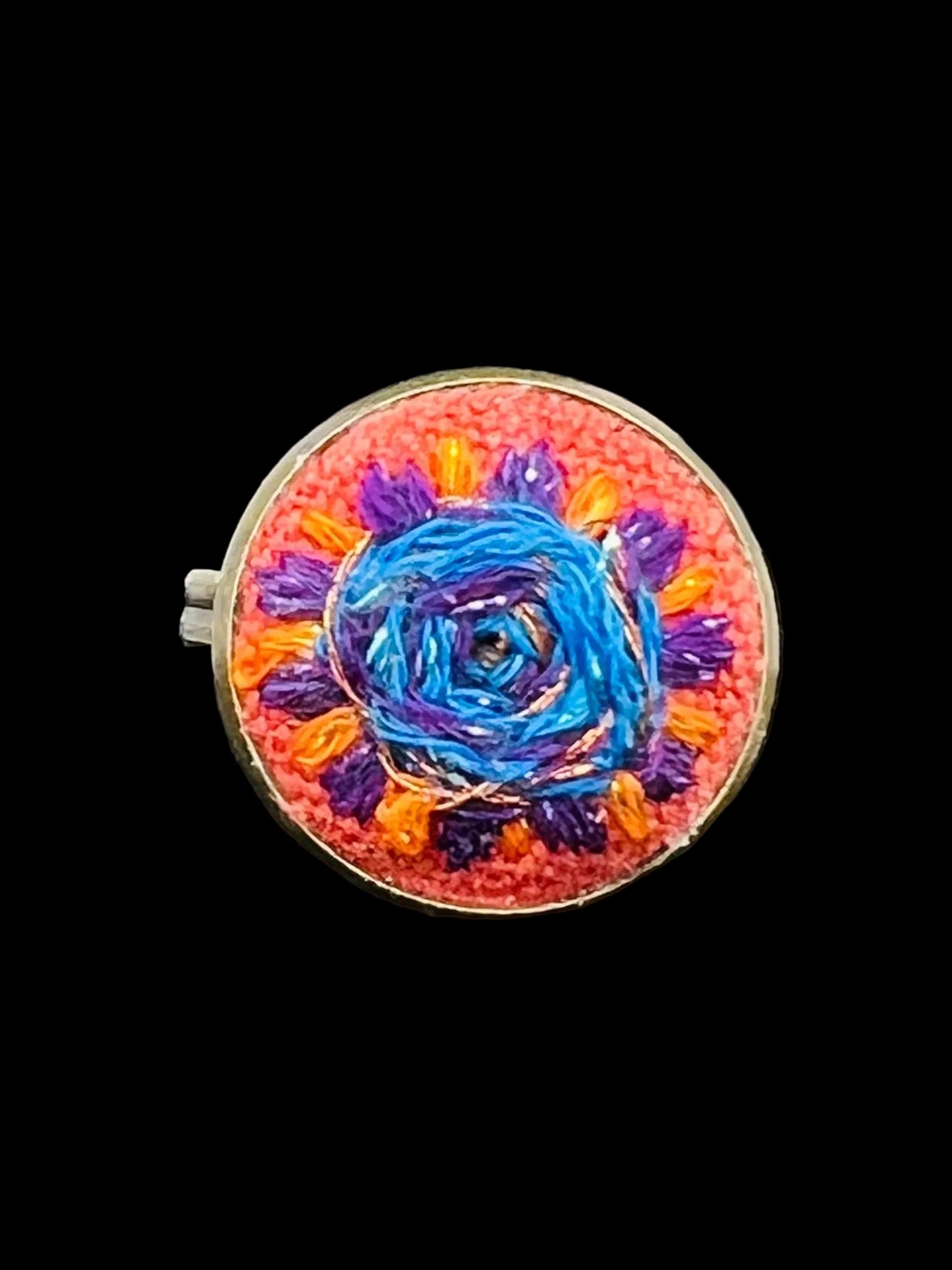 Embroidered Bronze Ring (Adjustable)