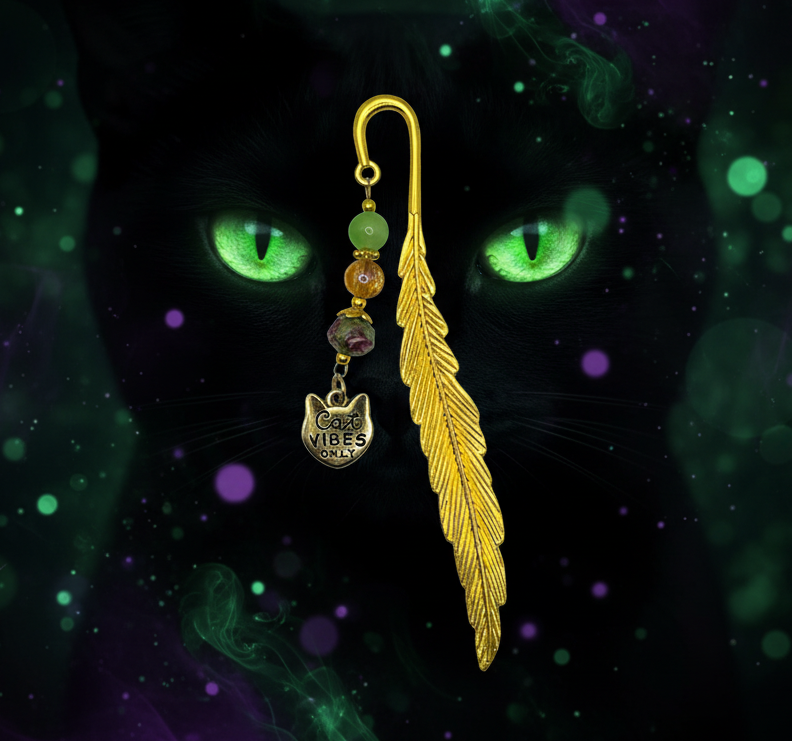 Gold Cat Vibes Bookmark