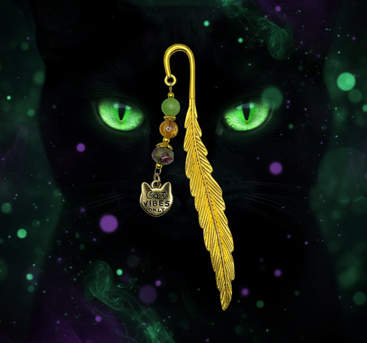 Gold Cat Vibes Bookmark