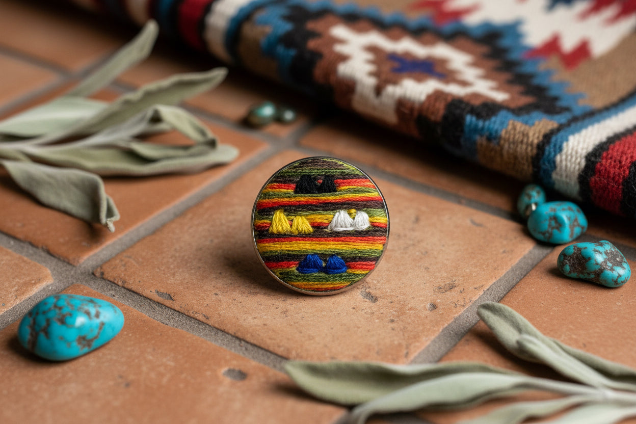 Embroidered 4 Sacred Navajo Mountains Pin