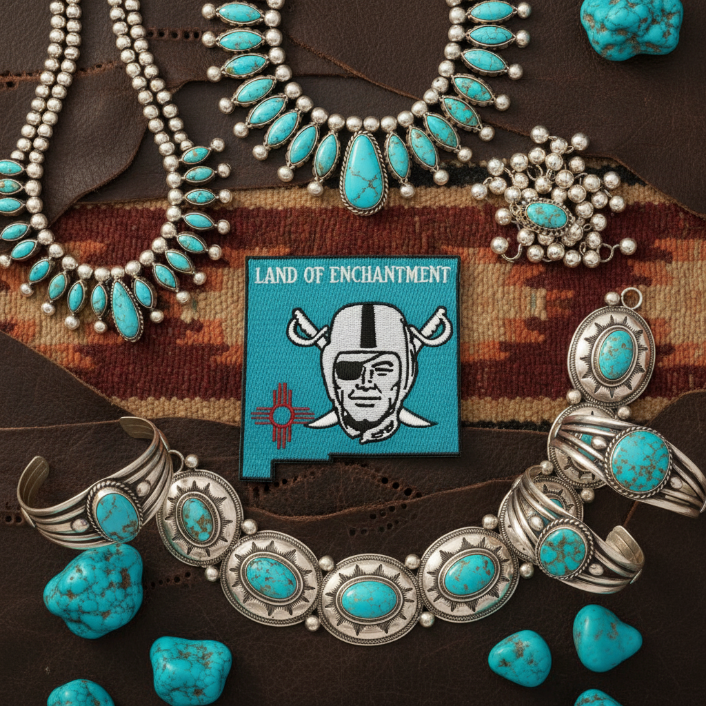 Navajo Raider Turquoise NM Patch (Free Shipping) *Hoodie not included