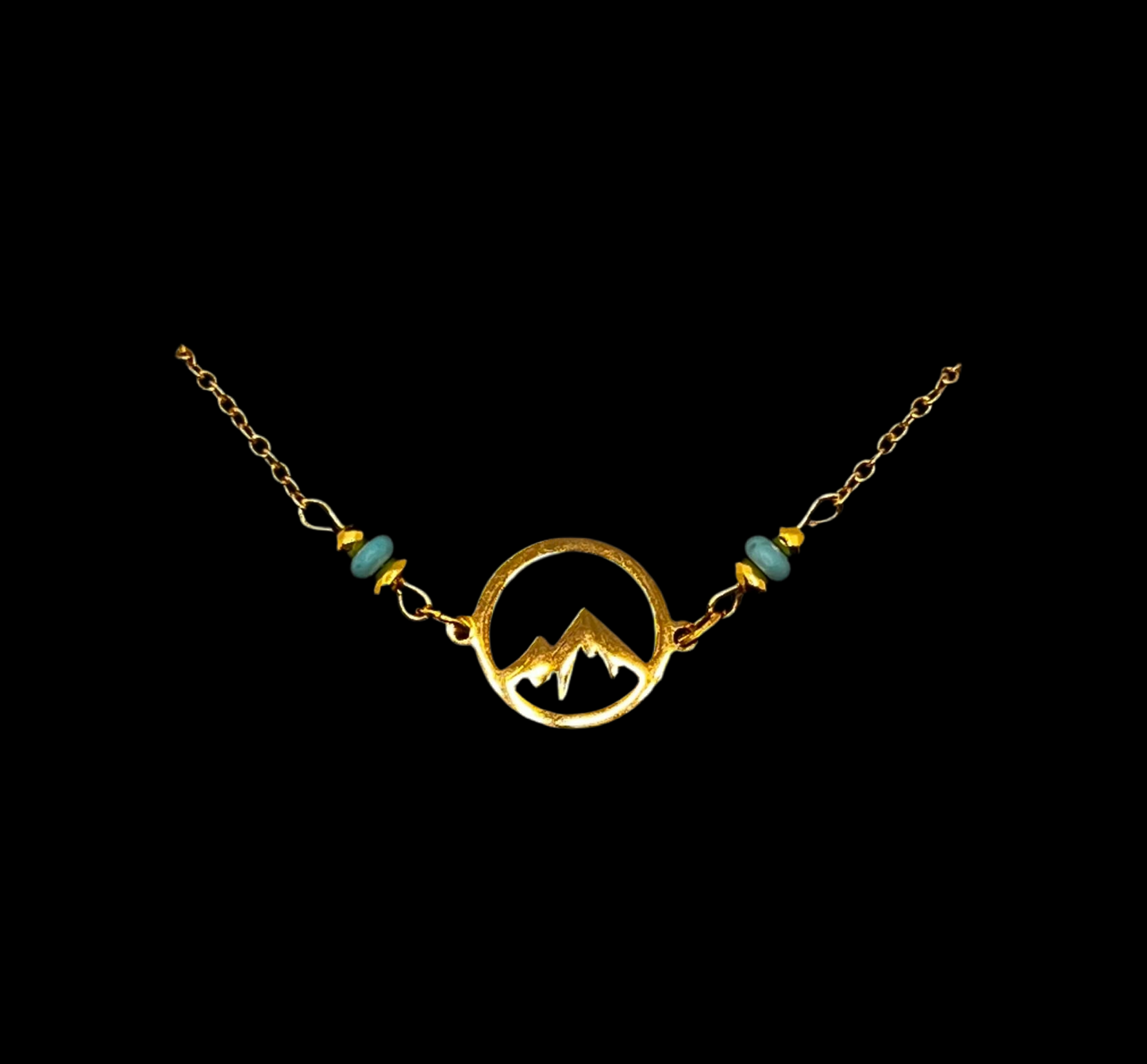 Gold Turquoise Mountain Necklace