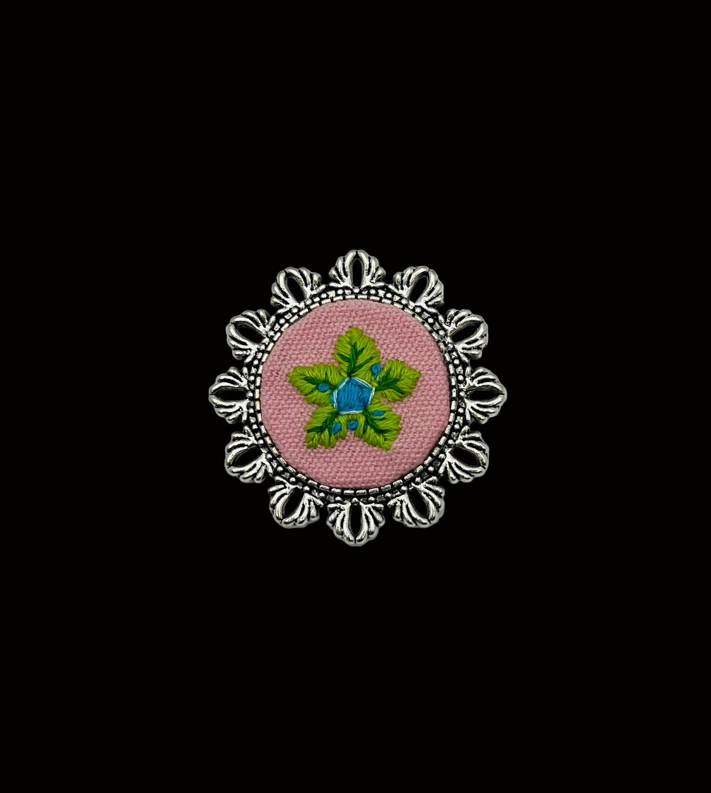 Embroidered Tree Star Brooch
