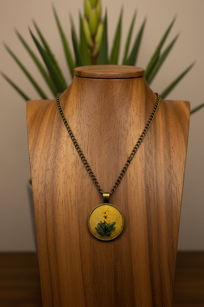 Embroidered Yucca Pendant