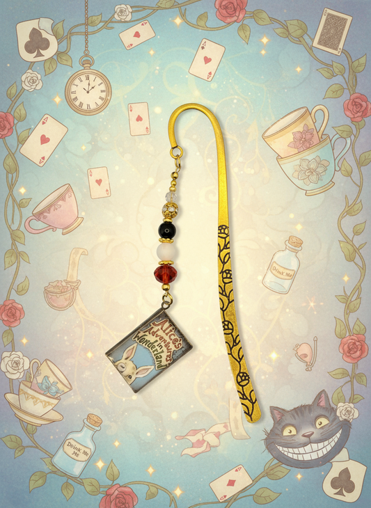Alice in Wonderland Gold Bookmark